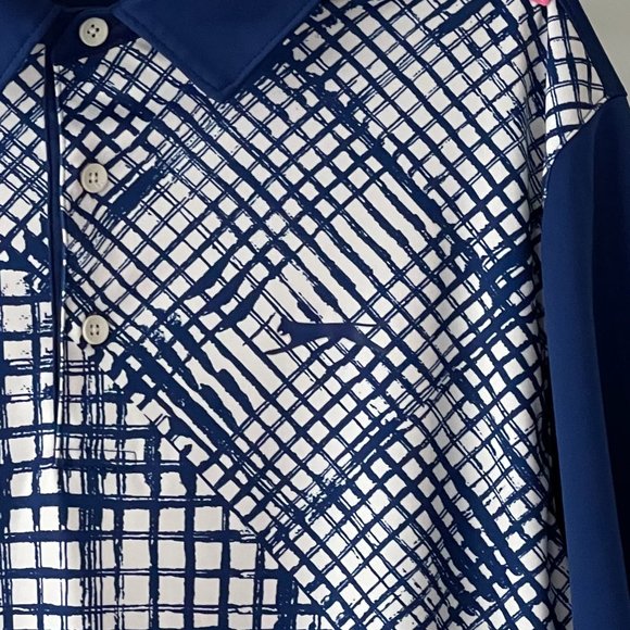 Slazenger Men's Golf Polo | Medium | Blue / White Pattern - Picture 2 of 5